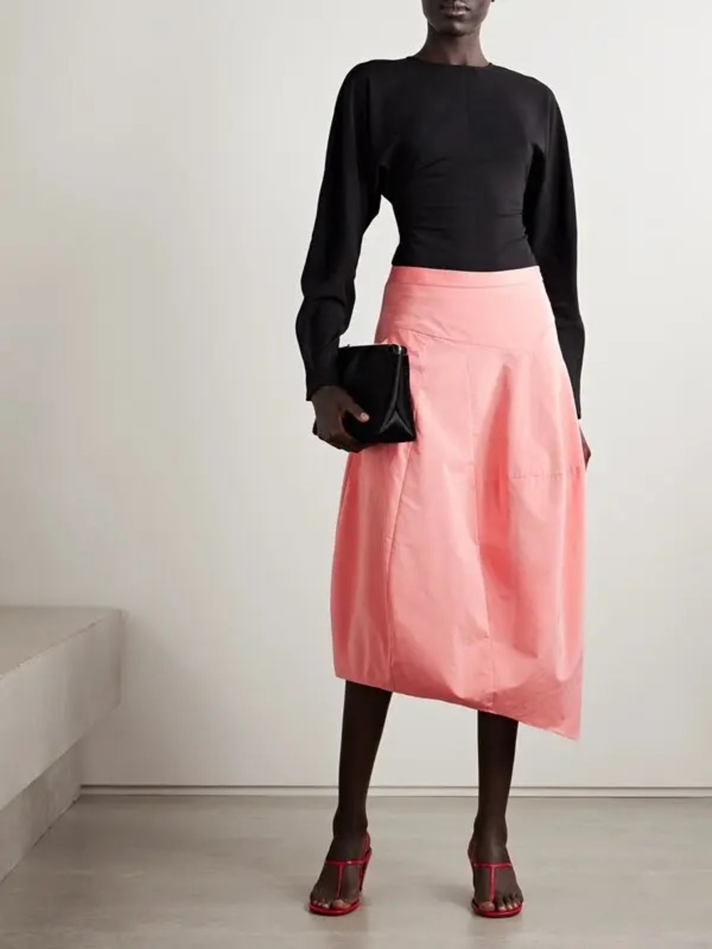 NWT - TIBI Nylon Asymmetrical Balloon Skirt in Pink - Picture 2 of 8